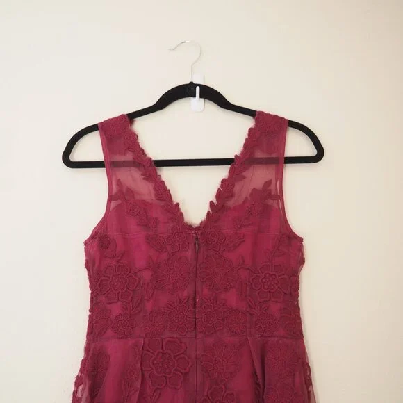 !! Anthropologie Yoana Baraschi Black Cherry Ersalina Sleeveless Lace Dress - Picture 8 of 8